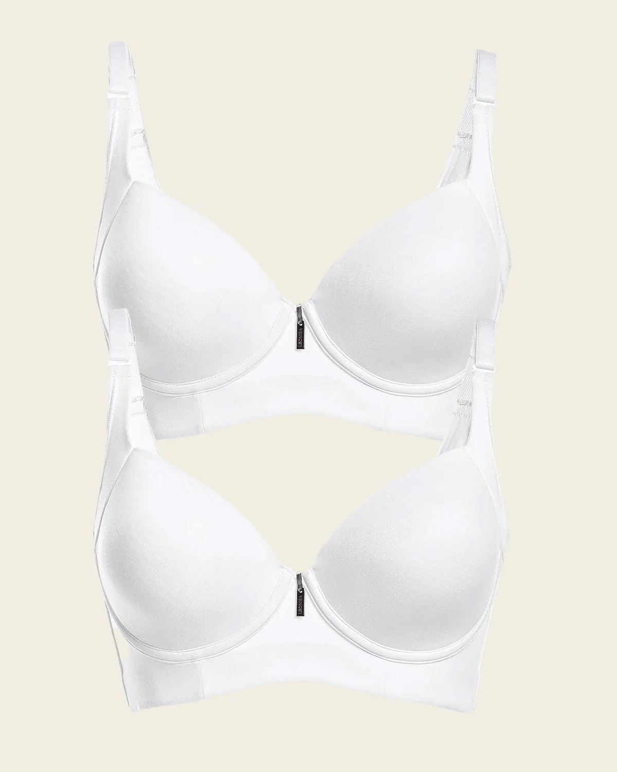 2-Pack High Profile Back Smoothing Bras with Soft Full Coverage Cups - Image 9