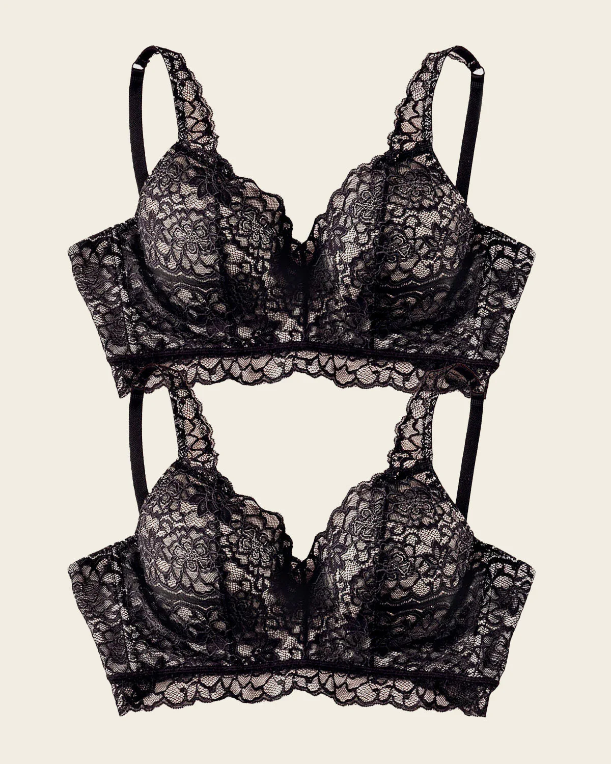 2-Pack Luxe Lace Underwire Smoothing Bustier Bras