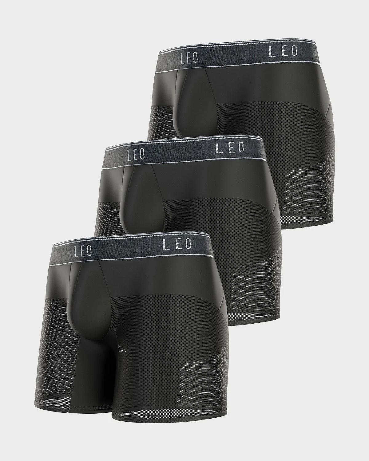 3-Pack High-Tech Mesh Boxer Briefs with Ergonomic Pouches