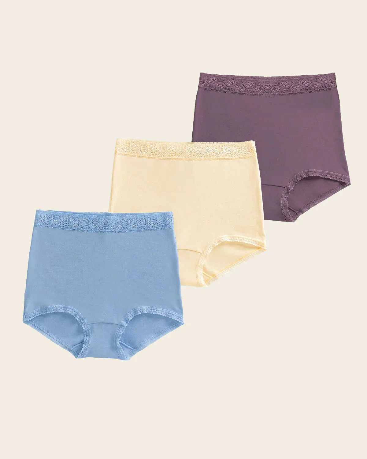 3-pack high-waisted lace trim brief knickers - Image 5