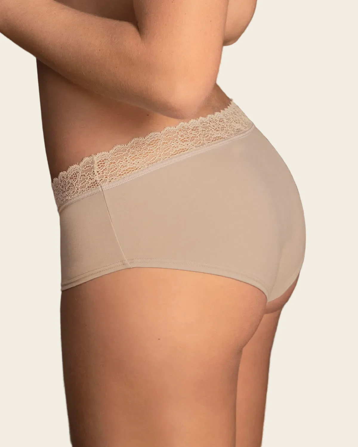 3-Pack Lace Trim Hipster Knickers in Stretch Cotton - Image 2