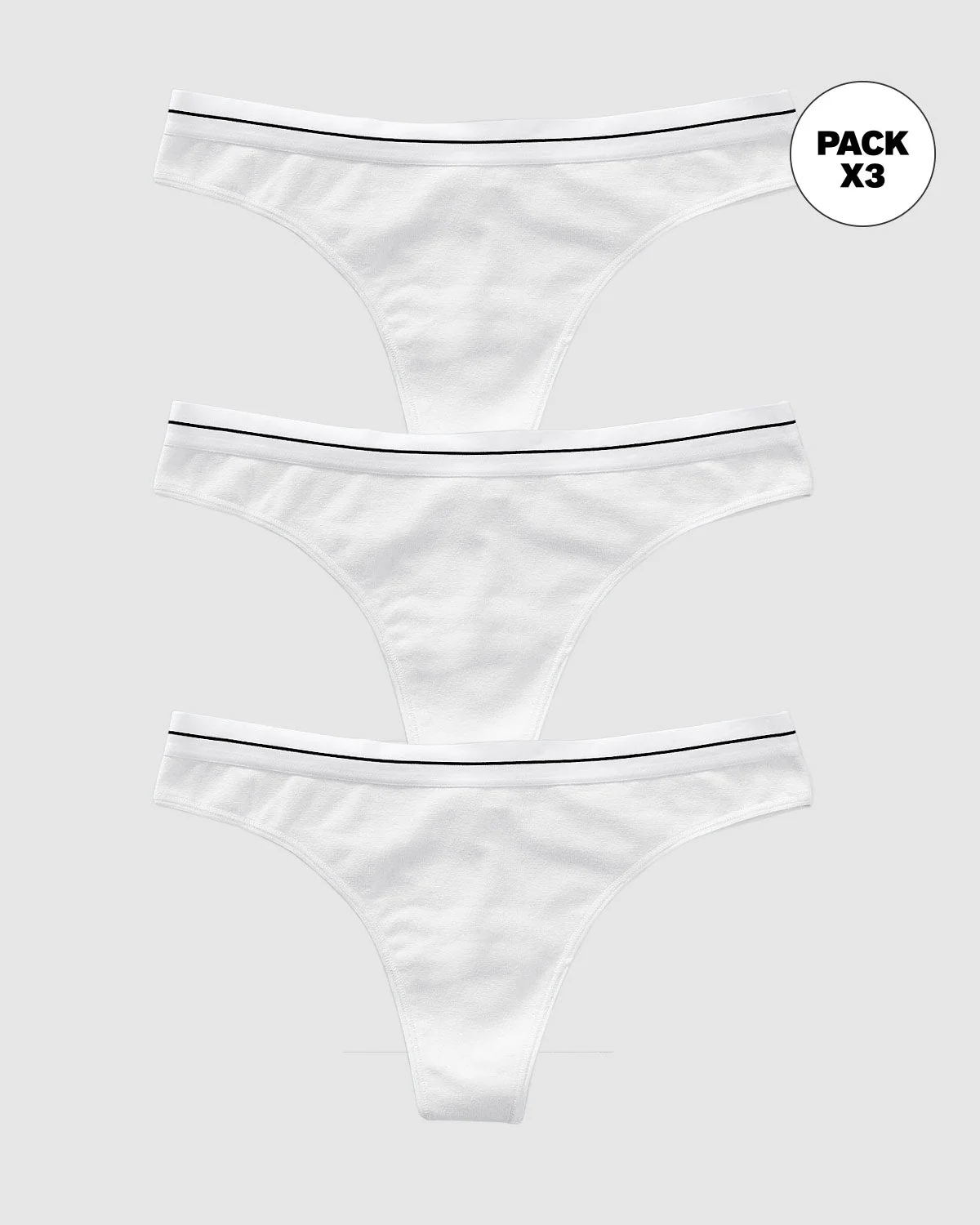 3-Pack Stretch Cotton Contrast Waistband Thongs - Image 7