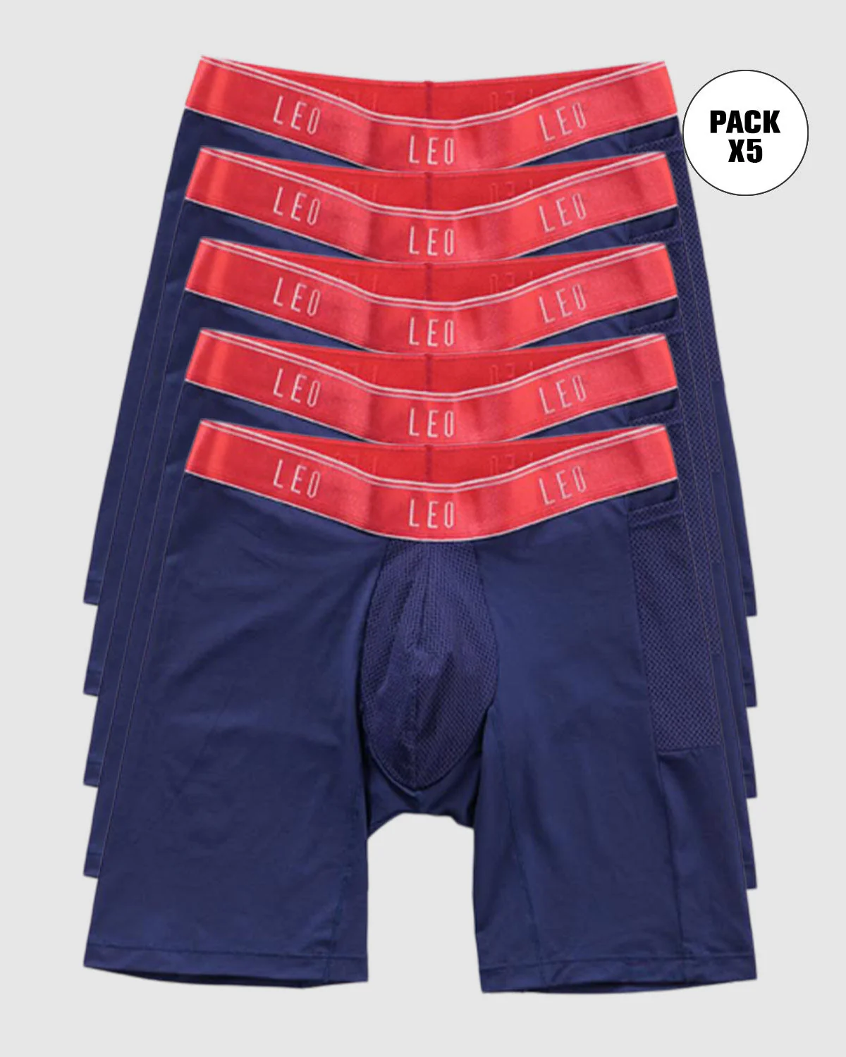 5-Pack Long Athletic Boxer Briefs with Side Pocket - Image 6