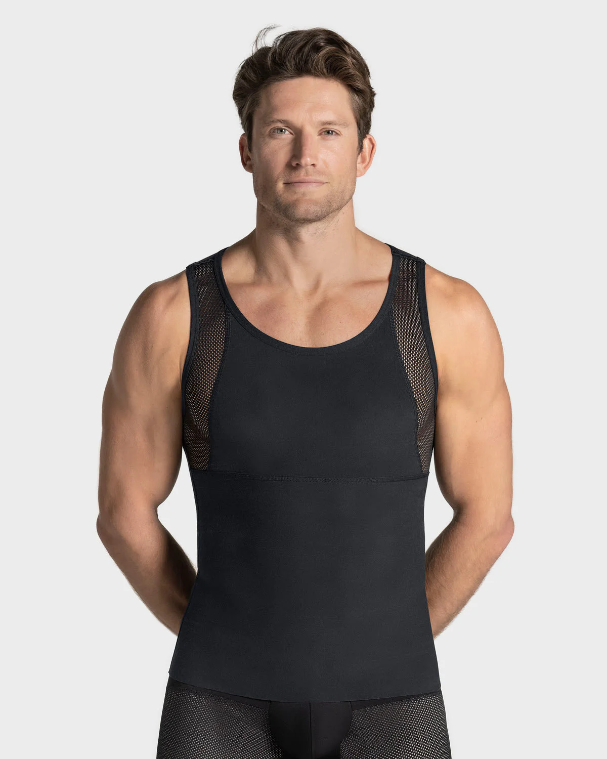 5-Pack of Stretch Cotton Moderate Compression Shaper Tanks with Mesh Cutouts - Image 3
