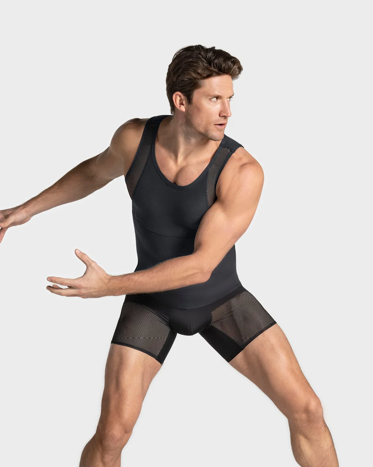 5-Pack of Stretch Cotton Moderate Compression Shaper Tanks with Mesh Cutouts - Image 7