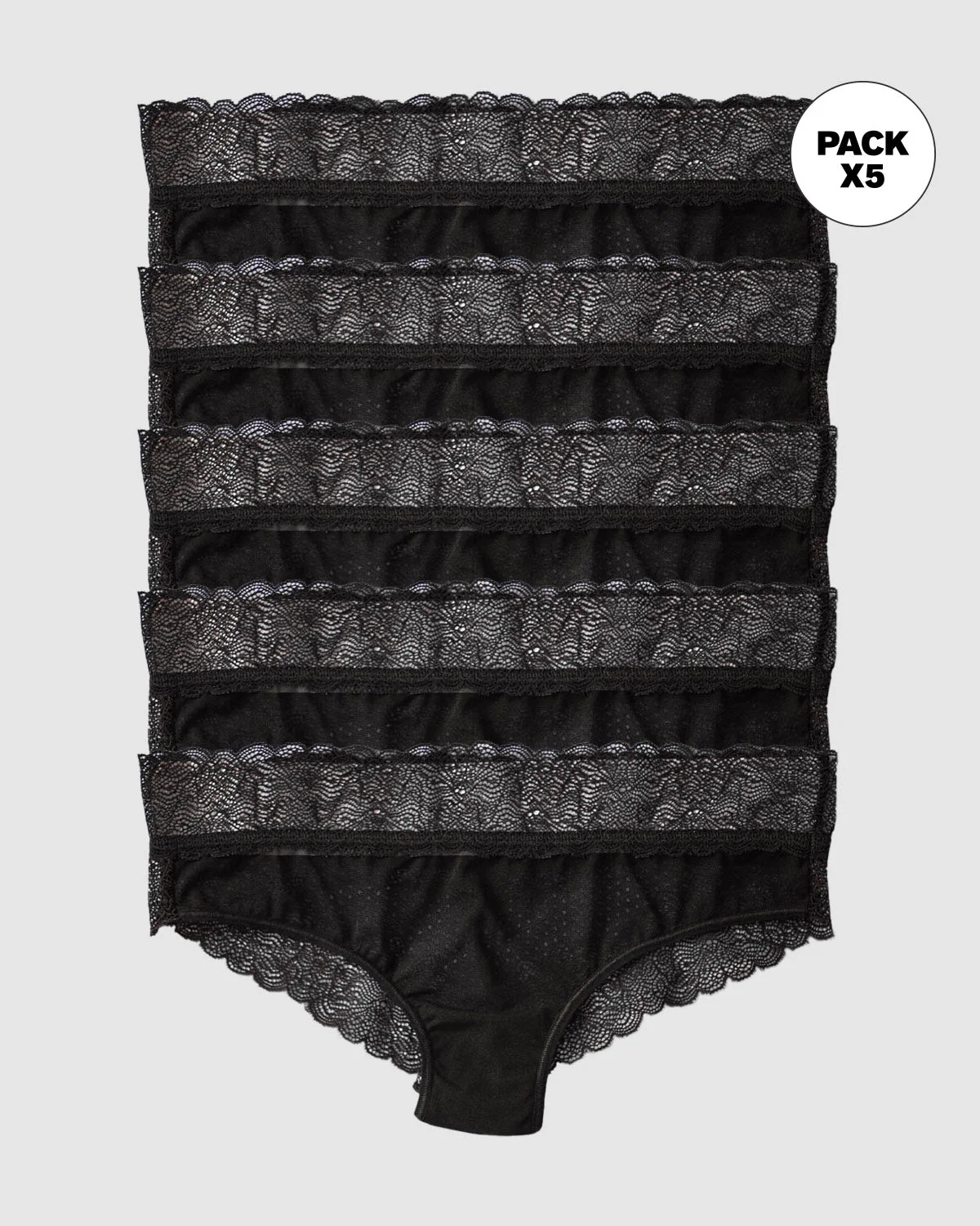 5-Pack Sheer Lace Low-Rise Cheeky knickers