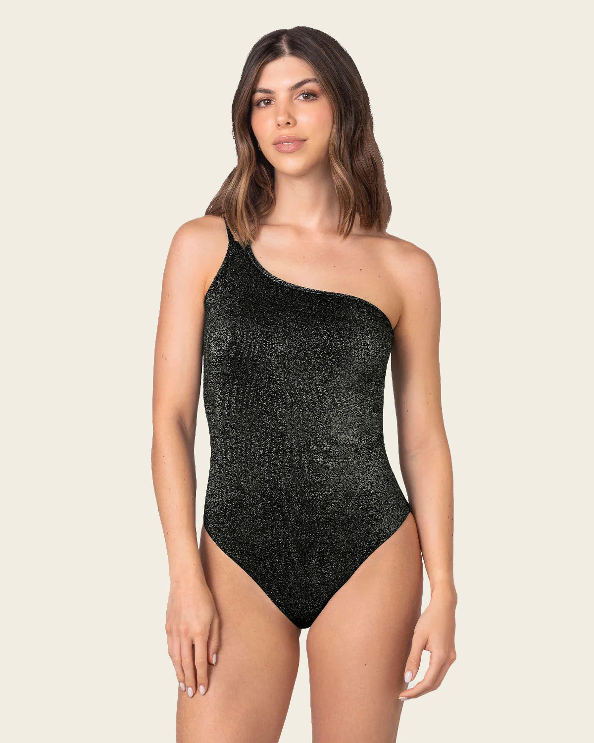 Asymmetrical Shiny One-Piece Swimsuit