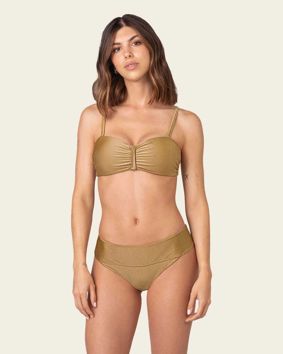 Bandeau Strapless Bikini with Cheeky Bottom