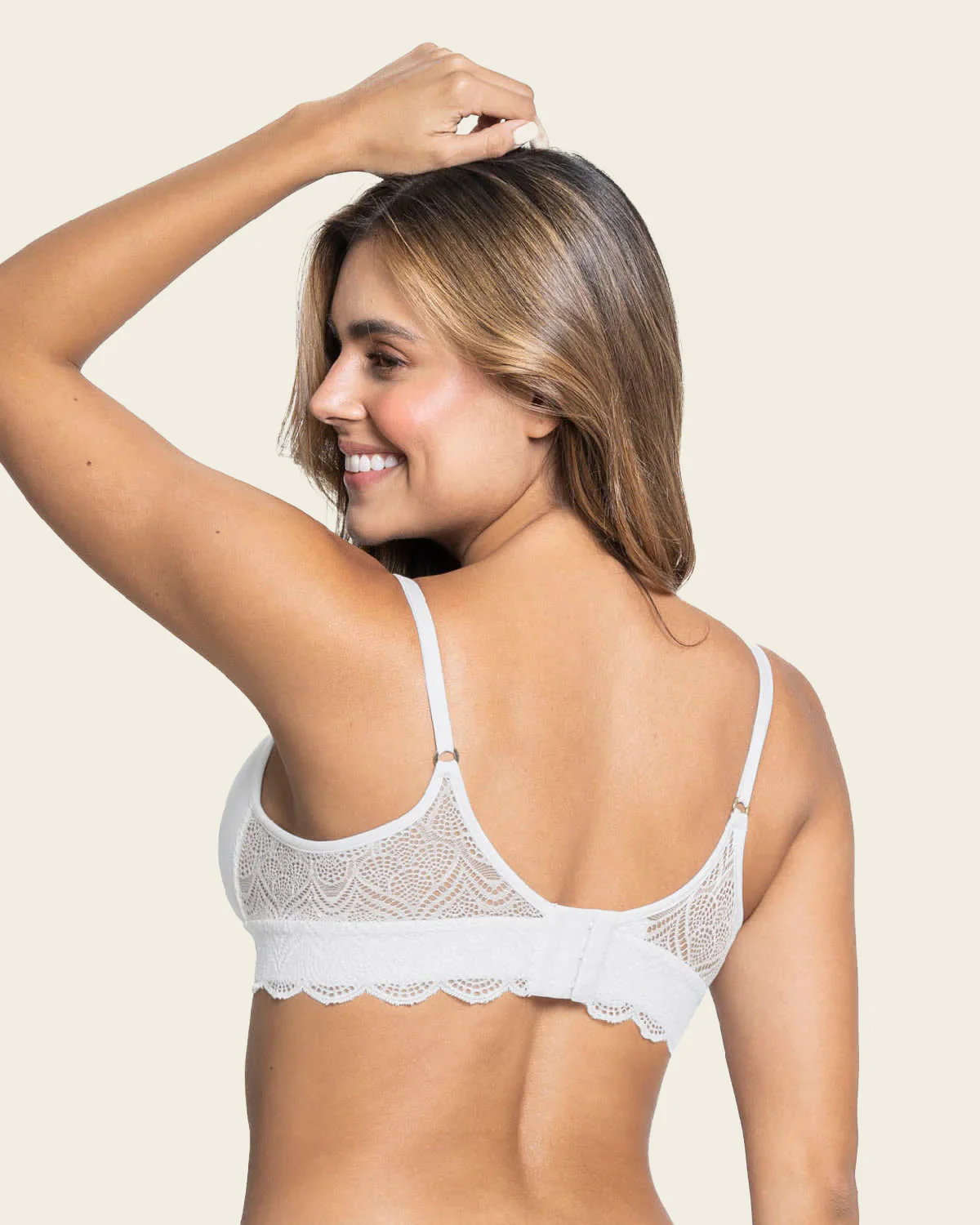 Comfy deep v-neck lace accent bralette - Image 6