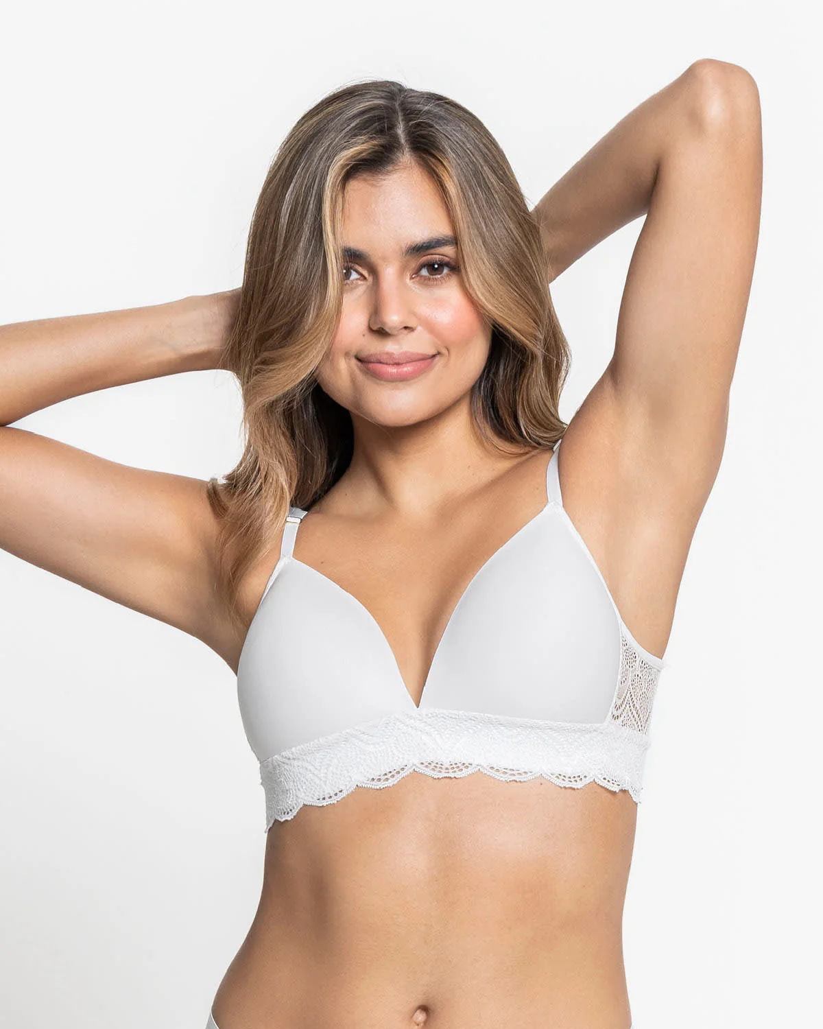 Comfy deep v-neck lace accent bralette - Image 8