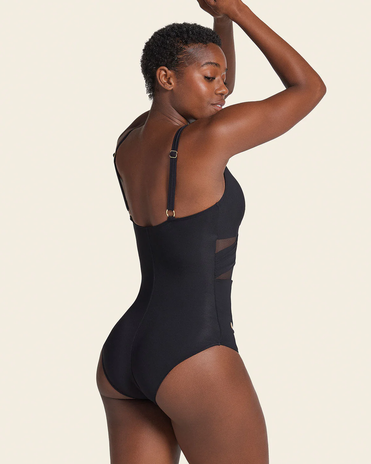Contrast Detail One Piece Swimsuit with Slimming Compression - Image 6