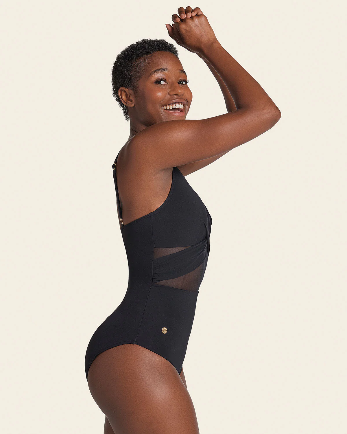Contrast Detail One Piece Swimsuit with Slimming Compression - Image 8
