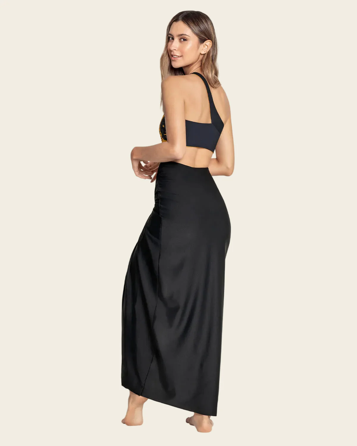 Coverup Maxi Skirt with Decorative Tie - Image 2