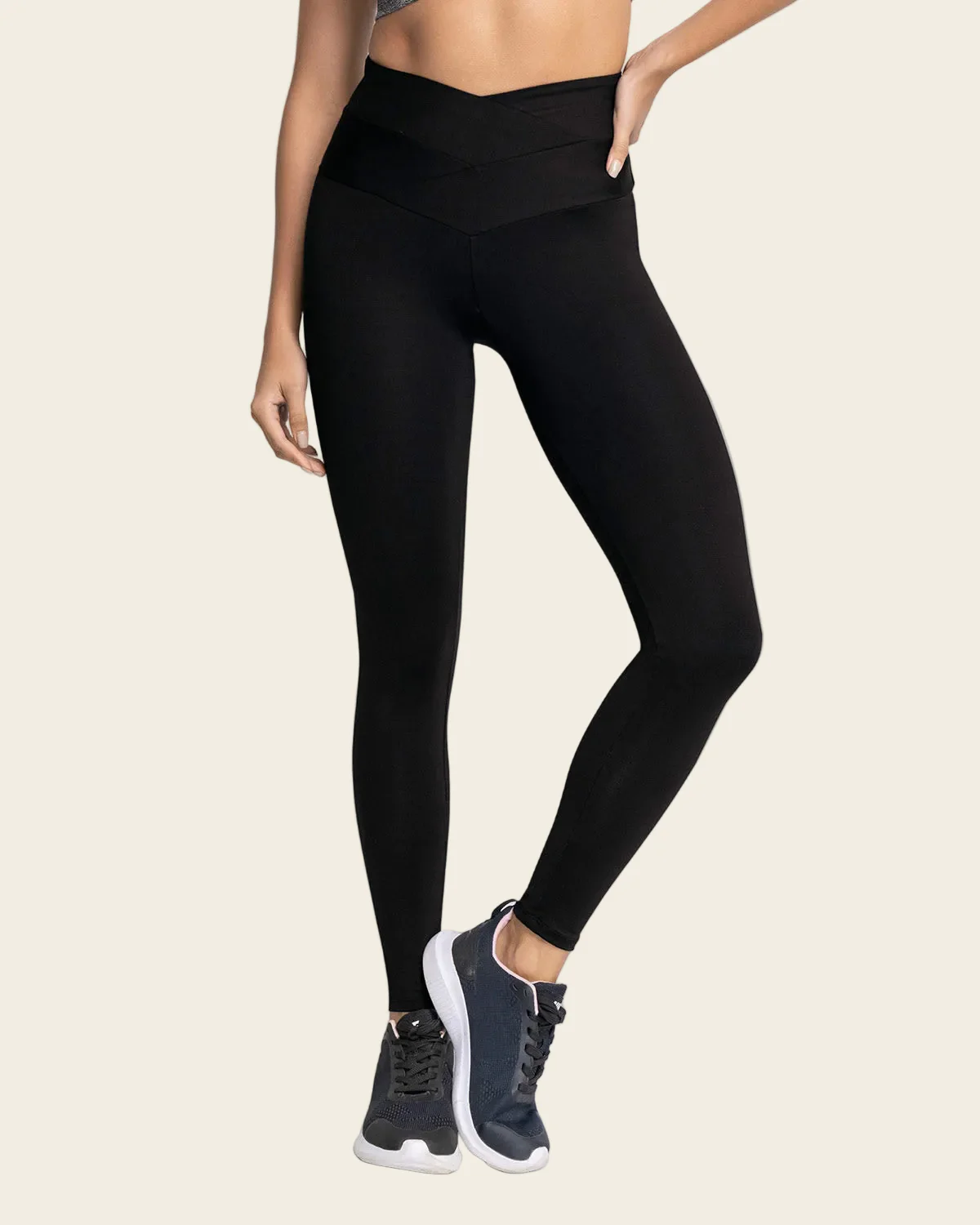 Criss Cross V Shape Waistband Legging - Image 7