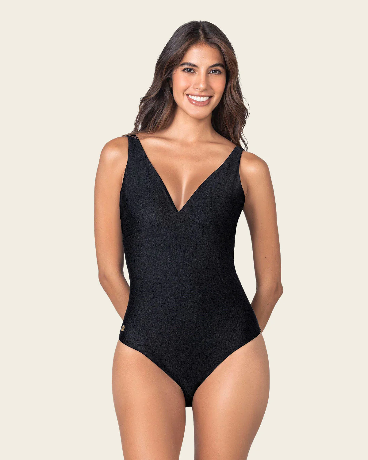 Double Plunge One-Piece Slimming Swimsuit