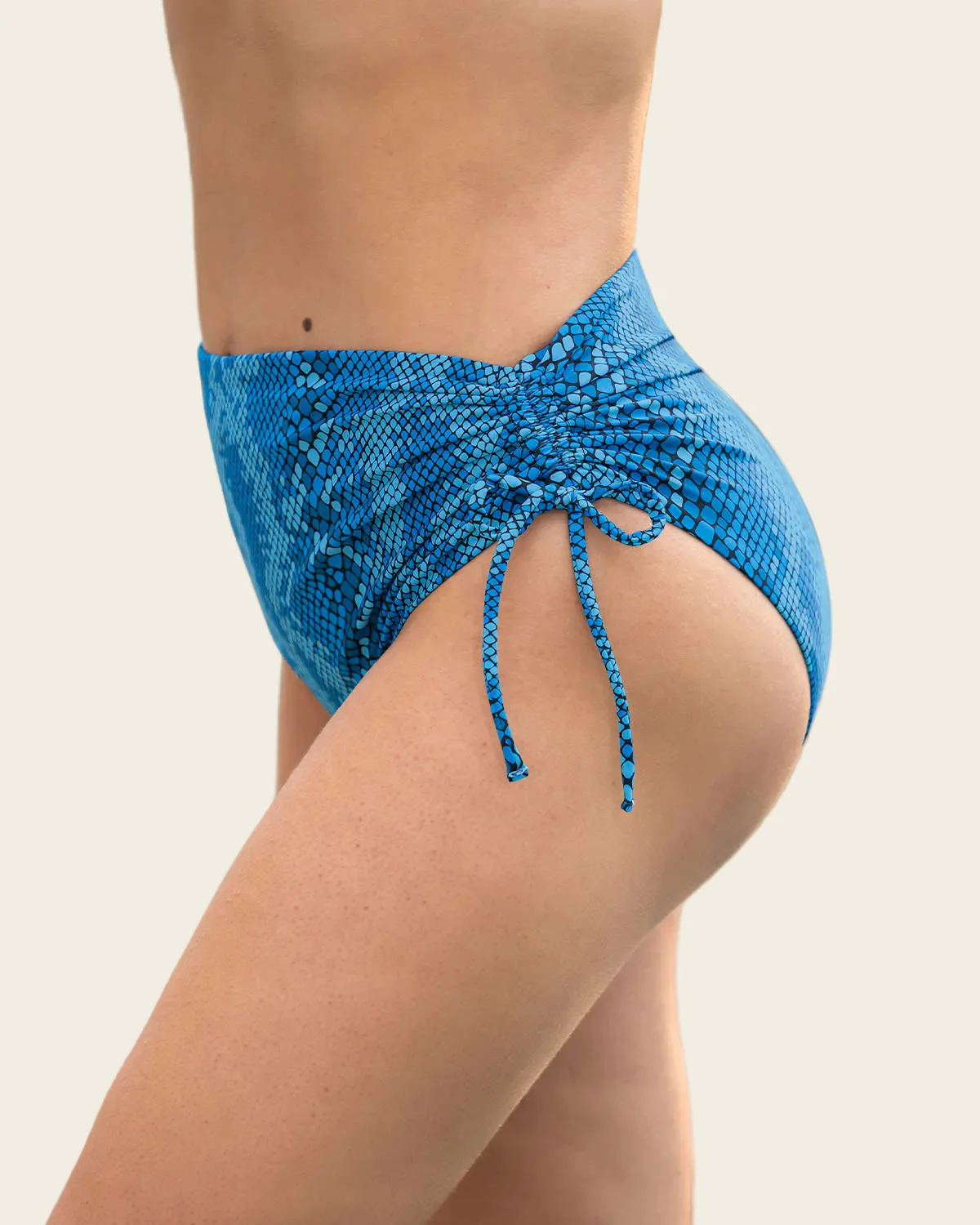 Eco Friendly High Waisted Gathered Bikini Bottom - Image 11