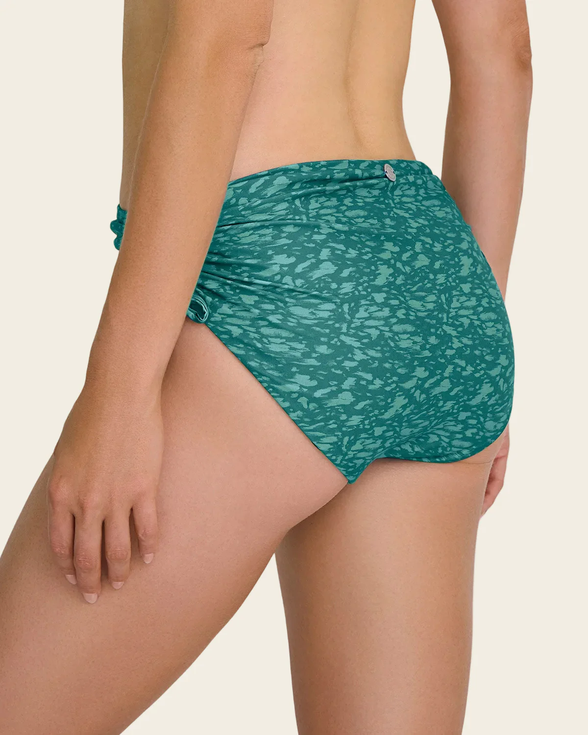 Eco Friendly High Waisted Gathered Bikini Bottom - Image 2