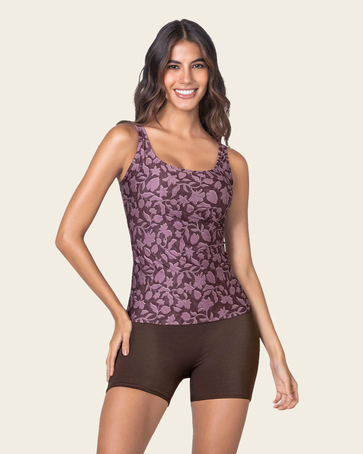 Eco-Friendly Modest Tankini with Short Bottom made of Recycled Plastic