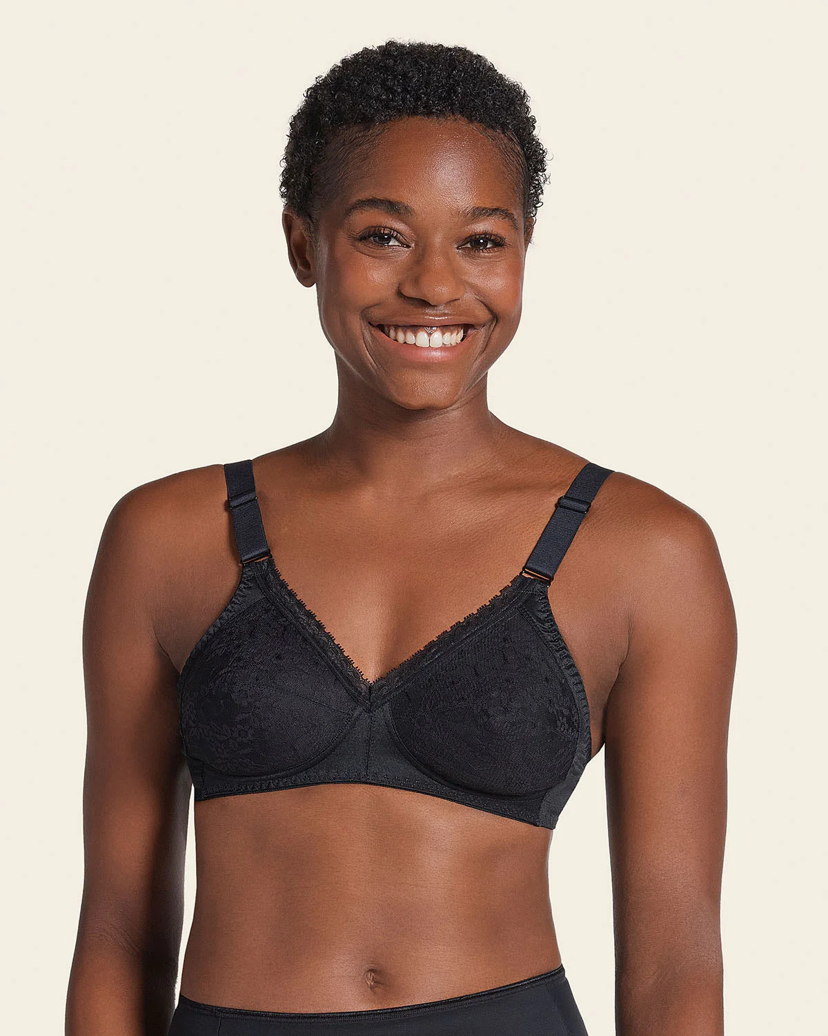 Extra Coverage Support Wireless Bra with Lace Cups - Image 5