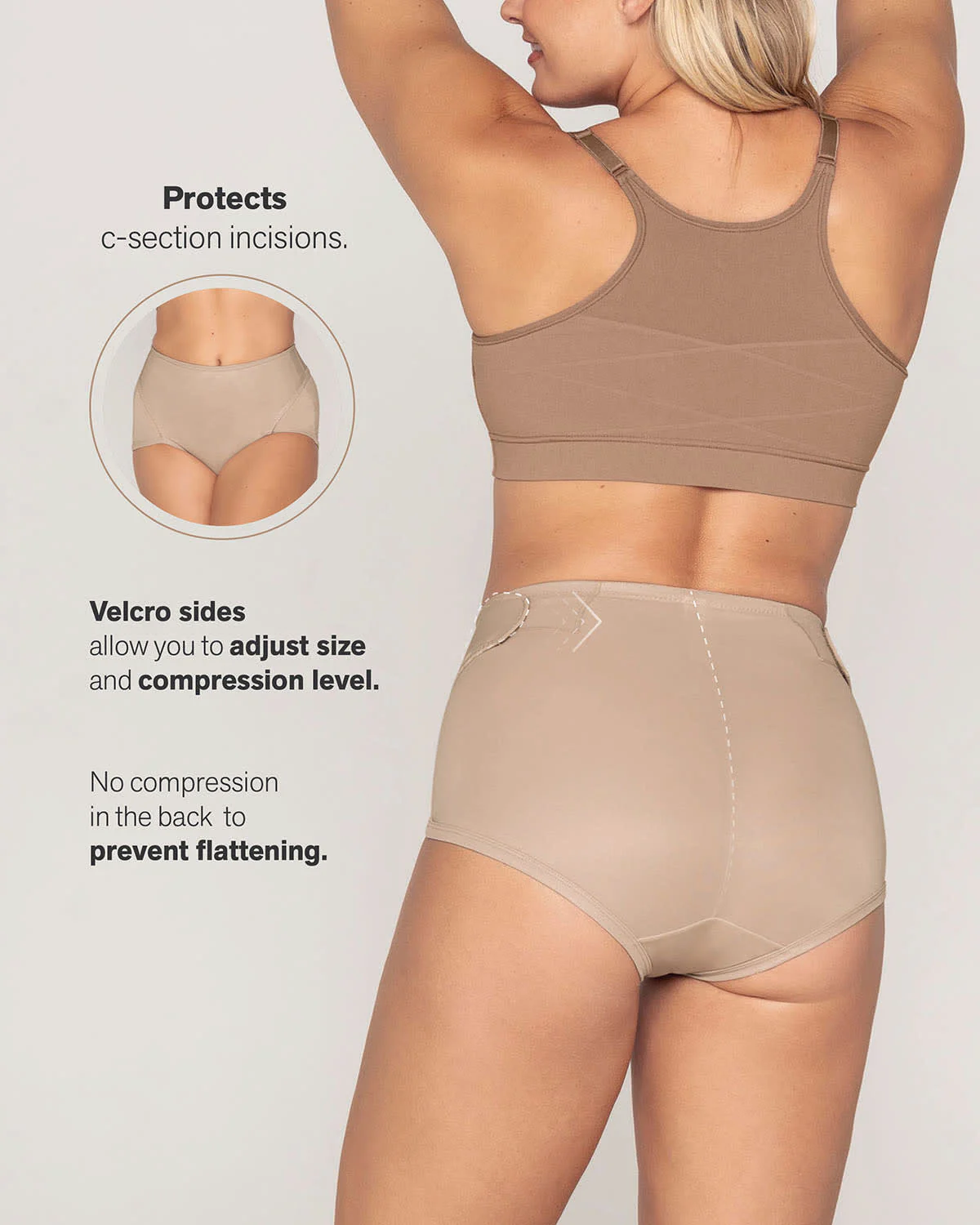 Firm Compression Postpartum Knicker with Adjustable Belly Wrap - Image 12