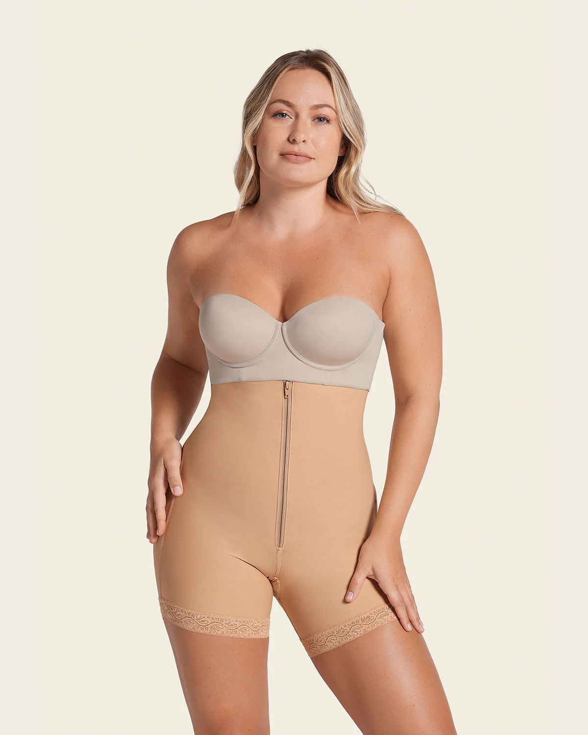 Firm Tummy Control Strapless Shaper with Bum Lifter