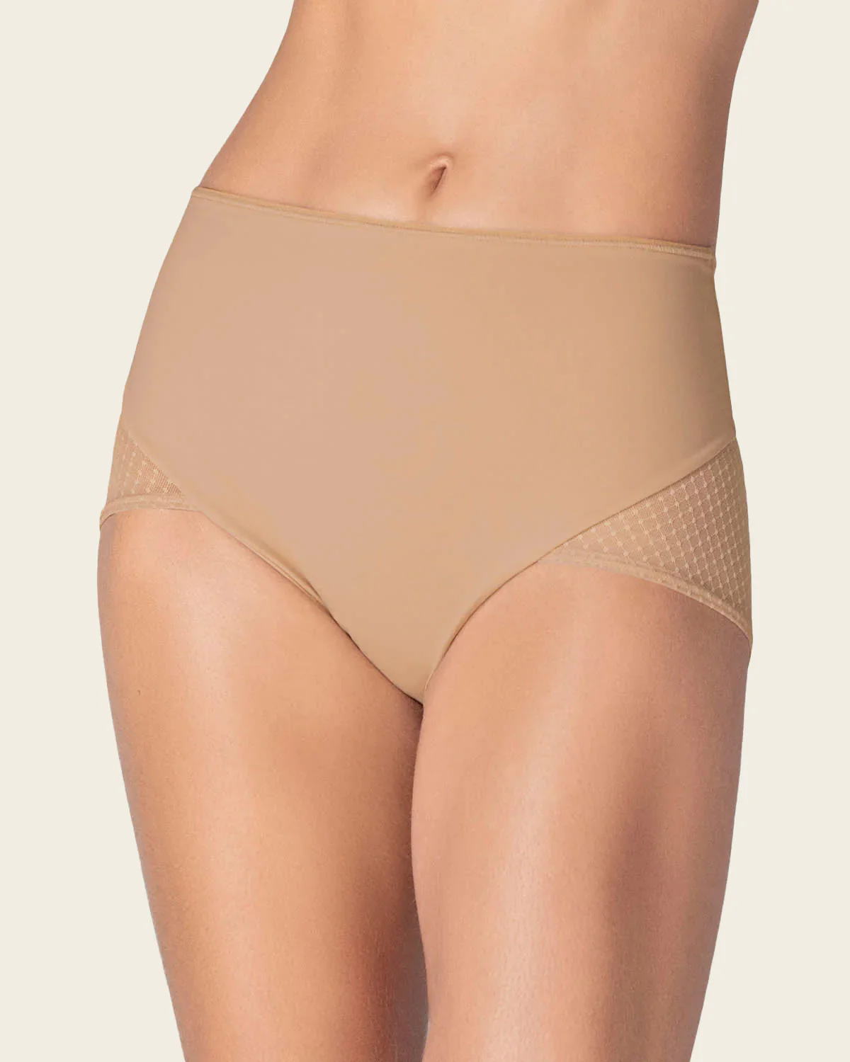 High-Waisted Firm Compression Knicker with Sheer Bottom