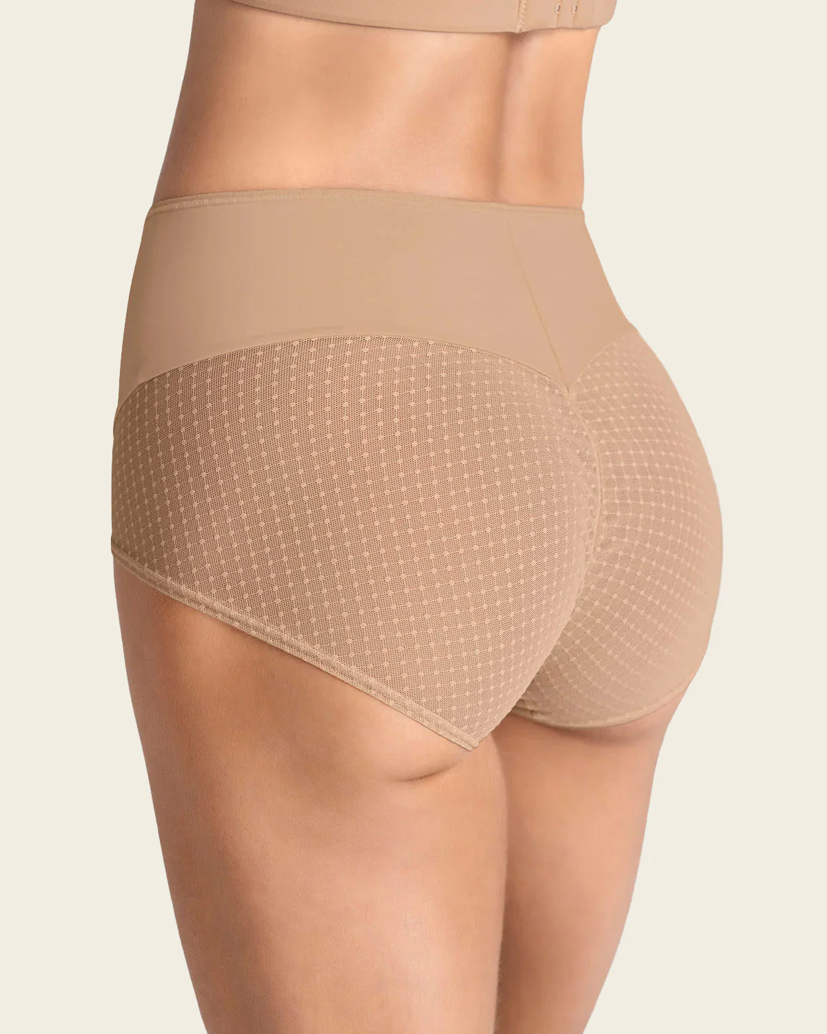 High-Waisted Firm Compression Knicker with Sheer Bottom - Image 2