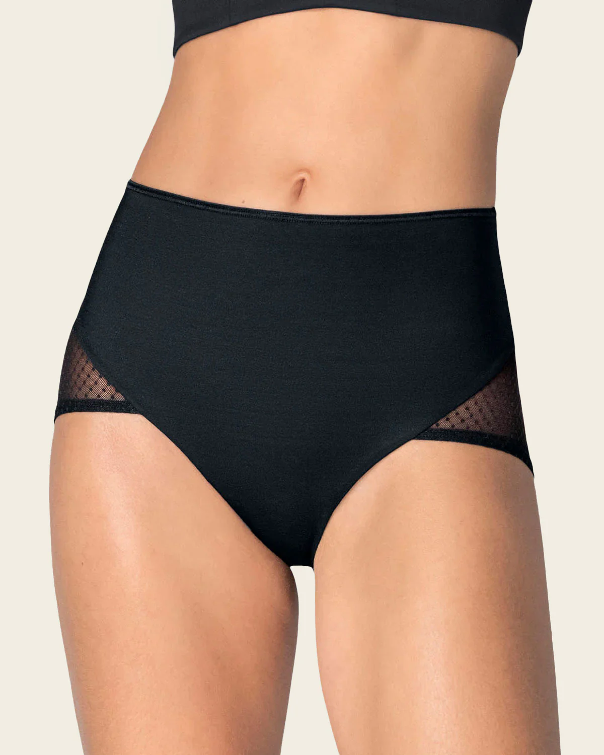 High-Waisted Firm Compression Knicker with Sheer Bottom - Image 5