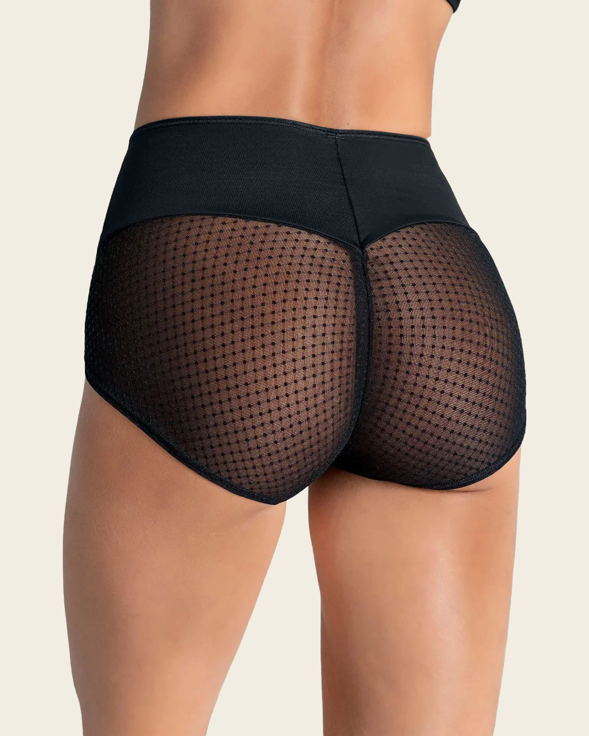 High-Waisted Firm Compression Knicker with Sheer Bottom - Image 6