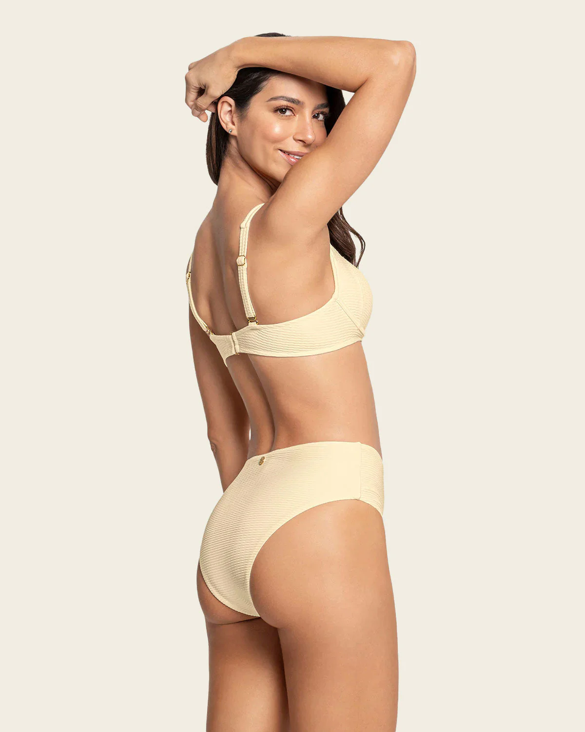 High Waisted Ribbed Bikini with Structured Top - Image 6