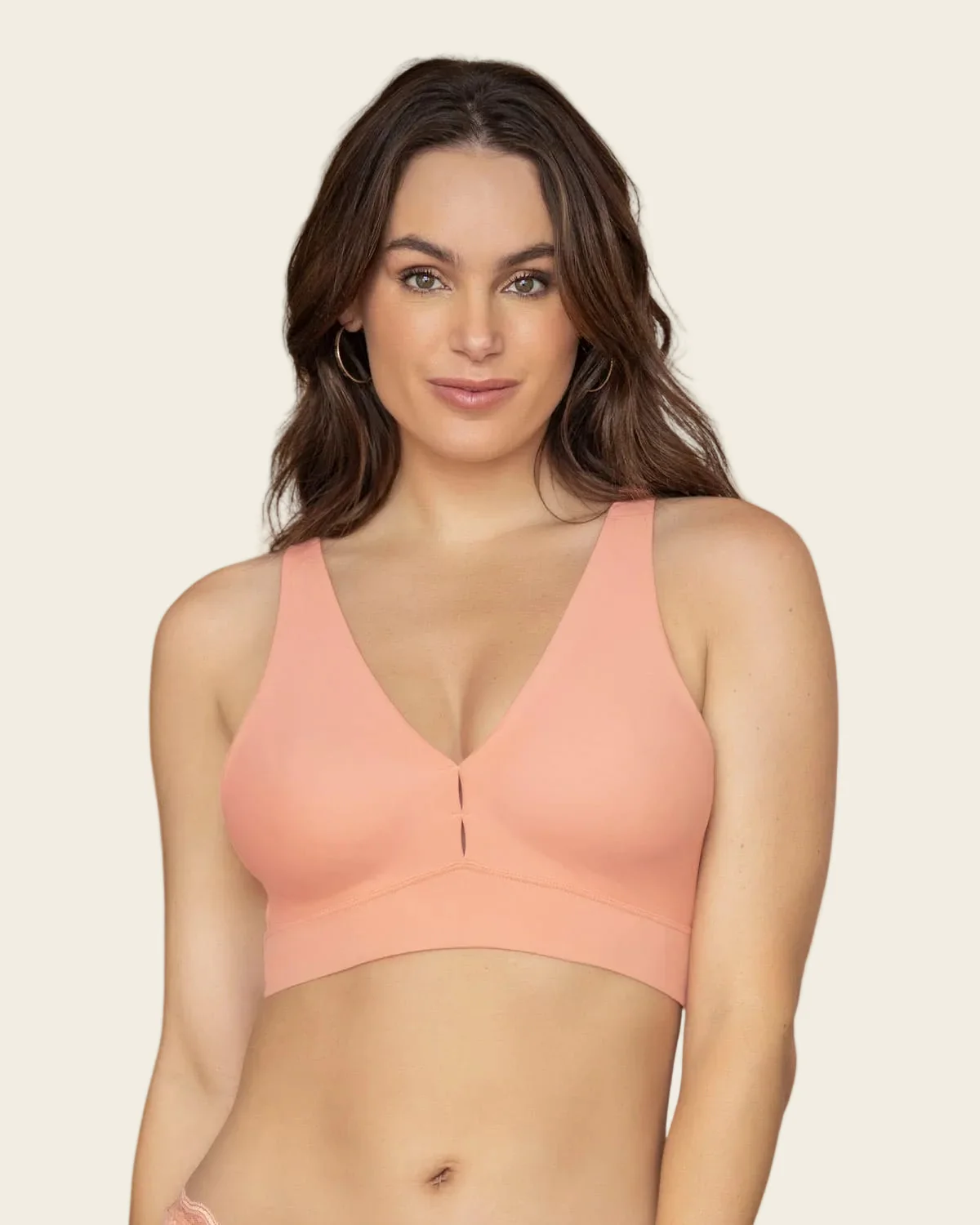 Keyhole Front V-Neck Light Sports Bra - Image 14