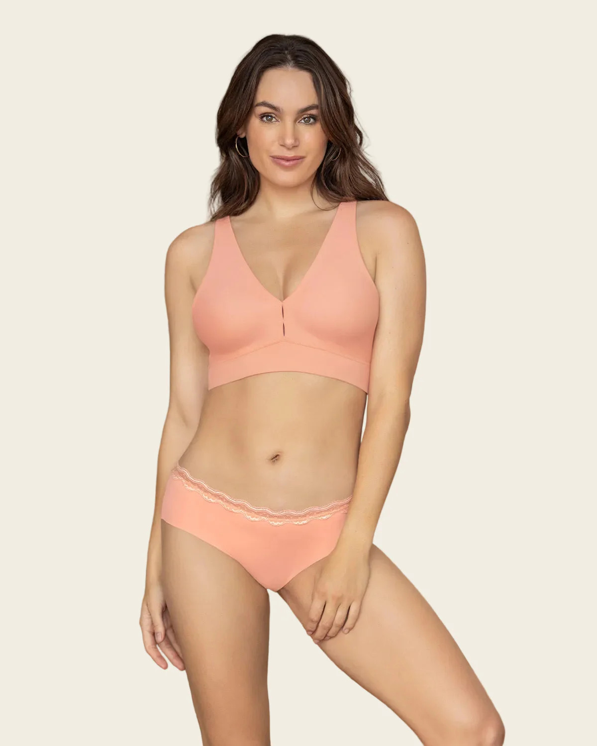 Keyhole Front V-Neck Light Sports Bra - Image 16