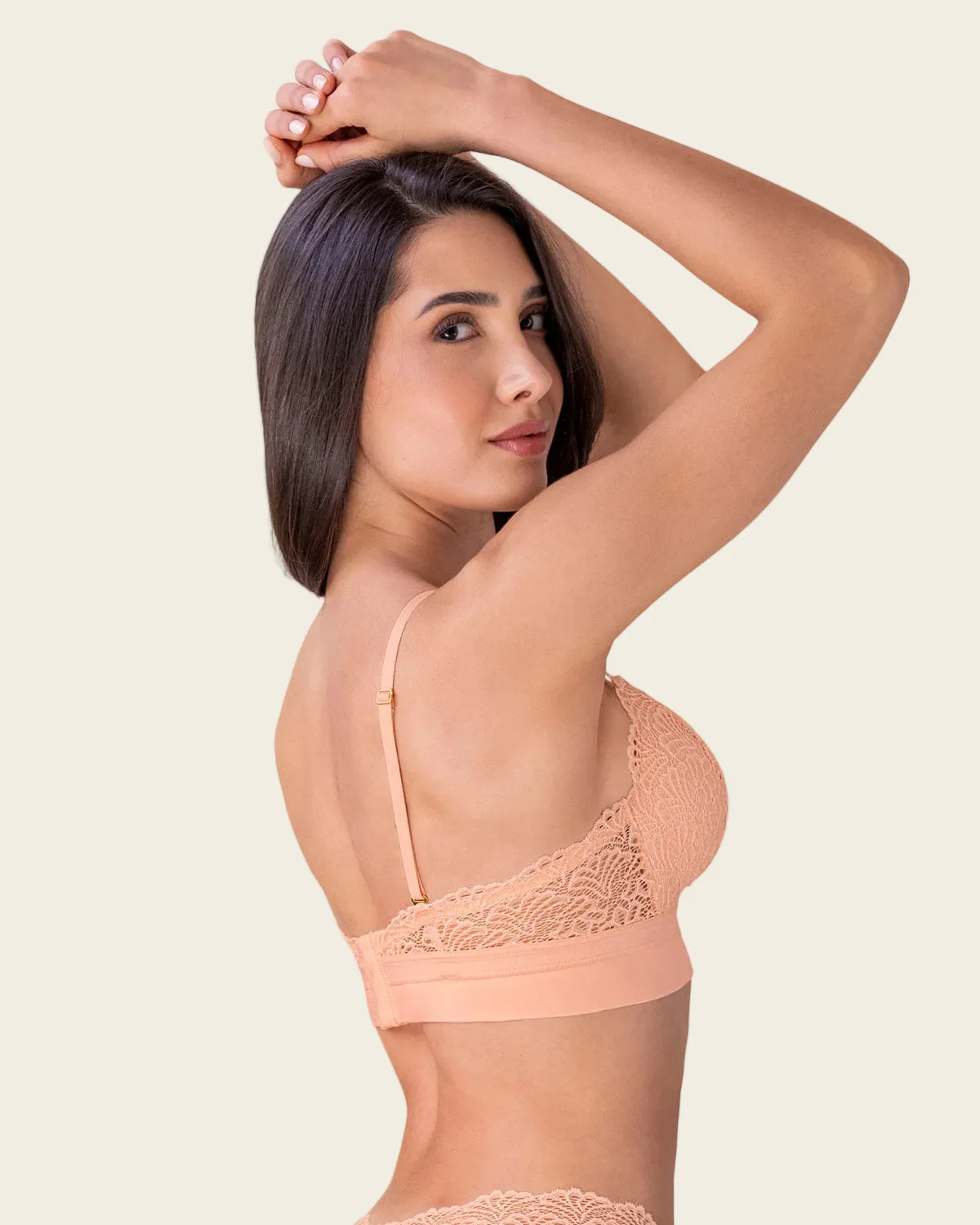 Lace-and-Smooth Wireless Lined Plunge Bra - Image 10