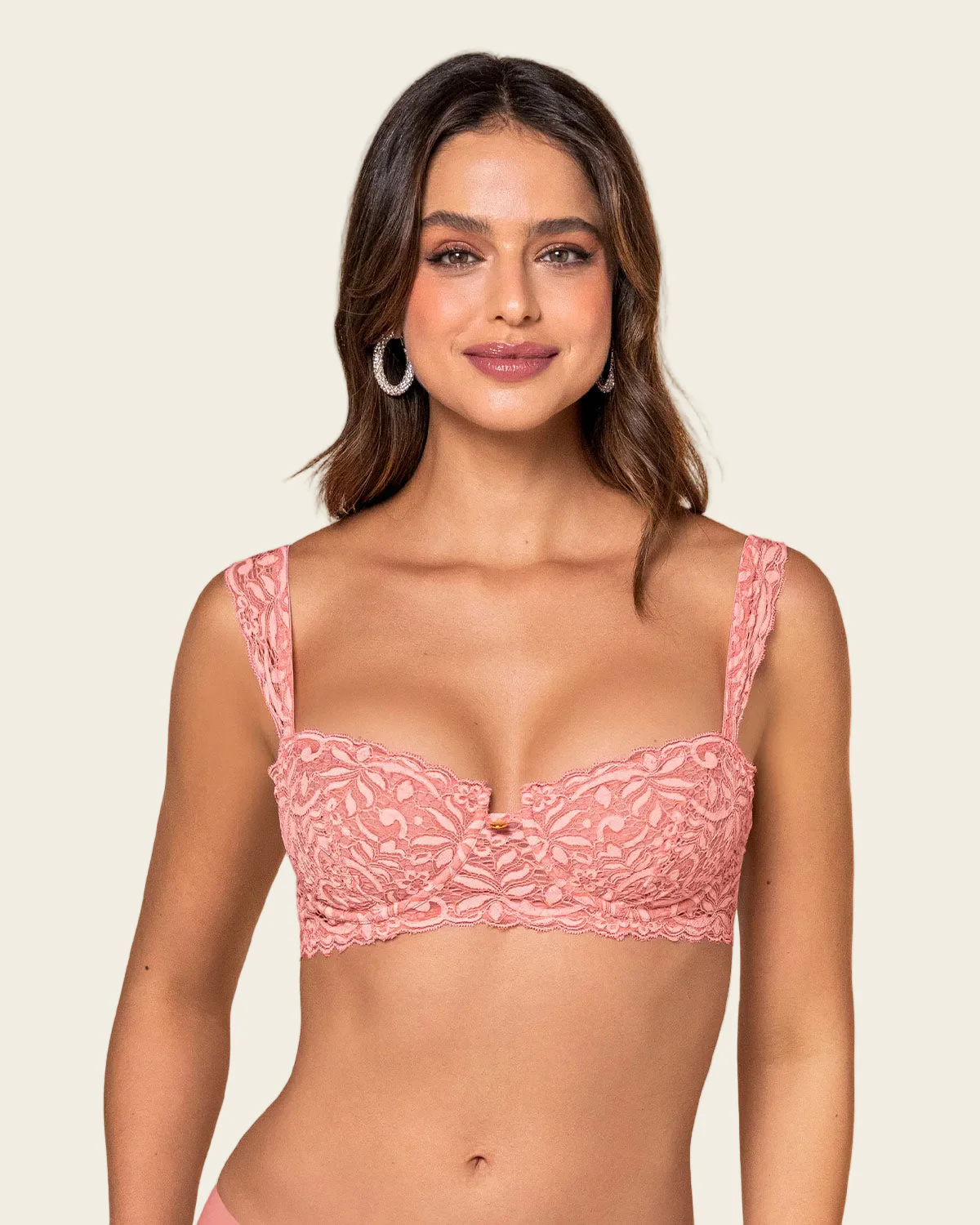 Lace Balconette Cap Sleeve Bra