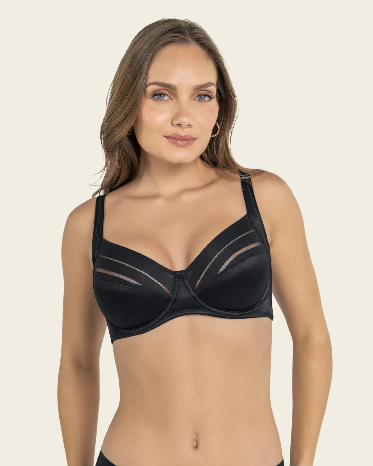 Lace Stripes Natural Support Classic Bra - Image 4