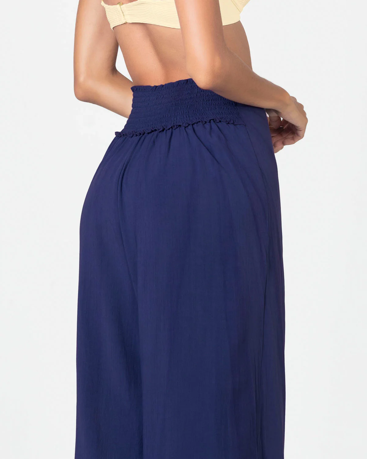 Linen Style Wide Leg Pants - Tie-front, stretchy back - Image 4