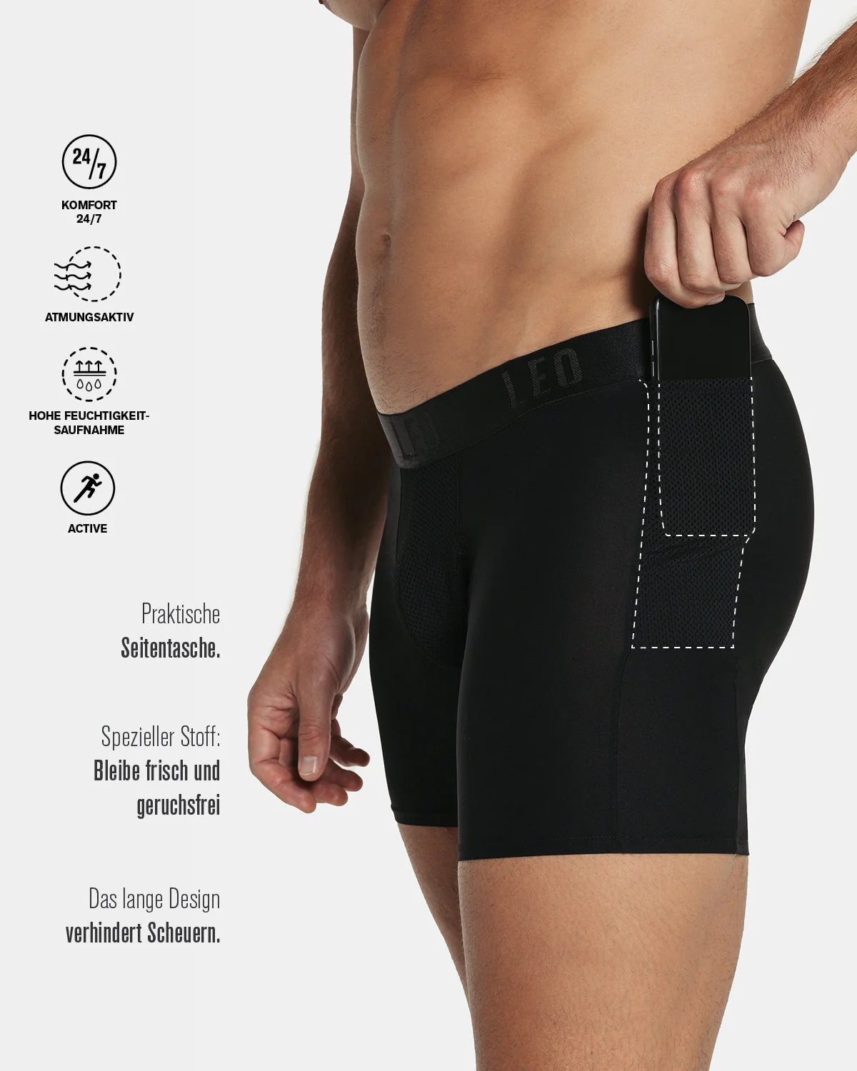 Long Athletic Boxer Brief with Side Pocket - Image 32