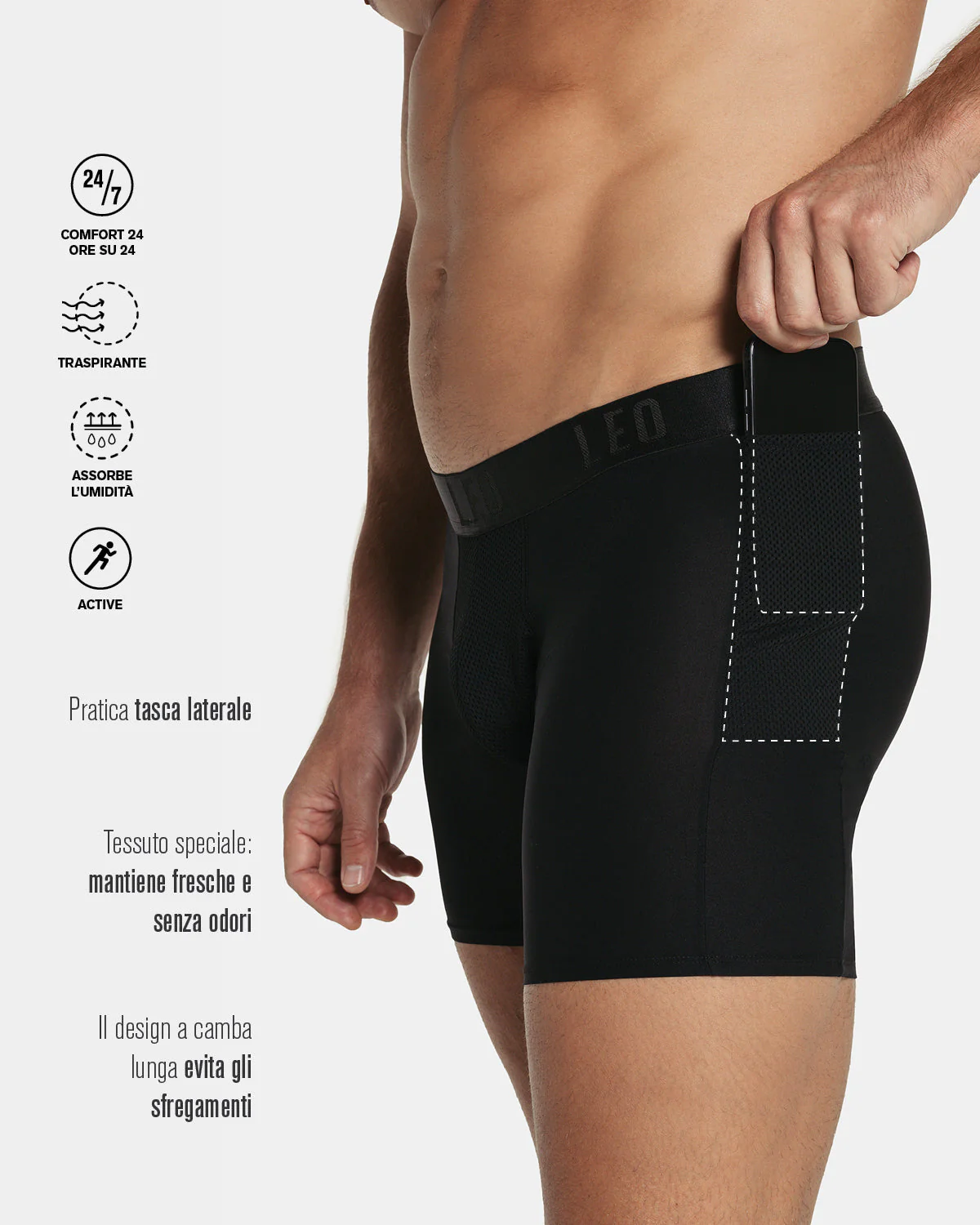 Long Athletic Boxer Brief with Side Pocket - Image 34