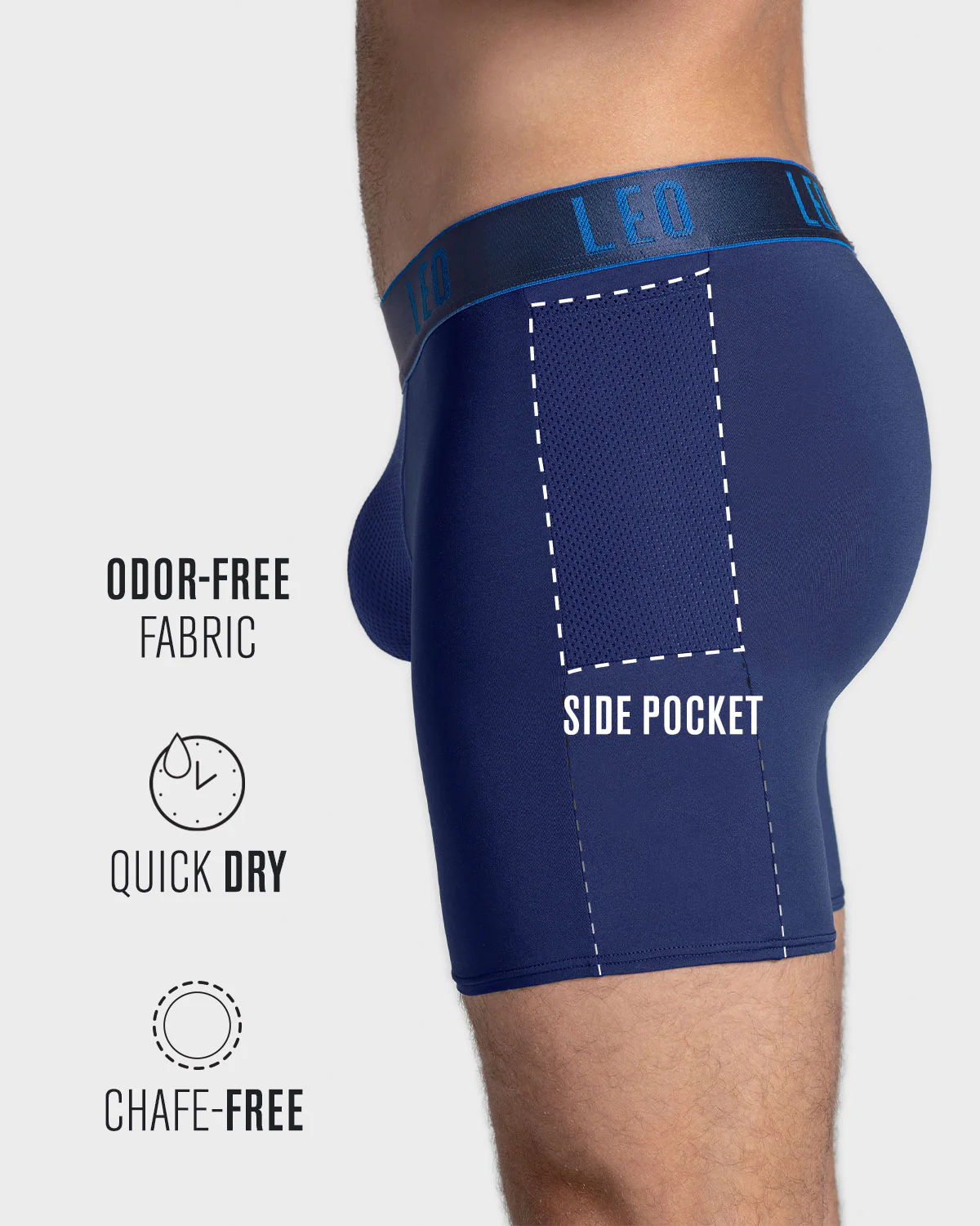 Long Athletic Boxer Brief with Side Pocket - Image 5