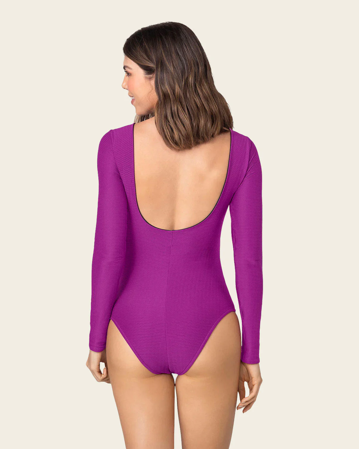 Long Sleeve One-Piece Recycled Swimsuit - Image 2