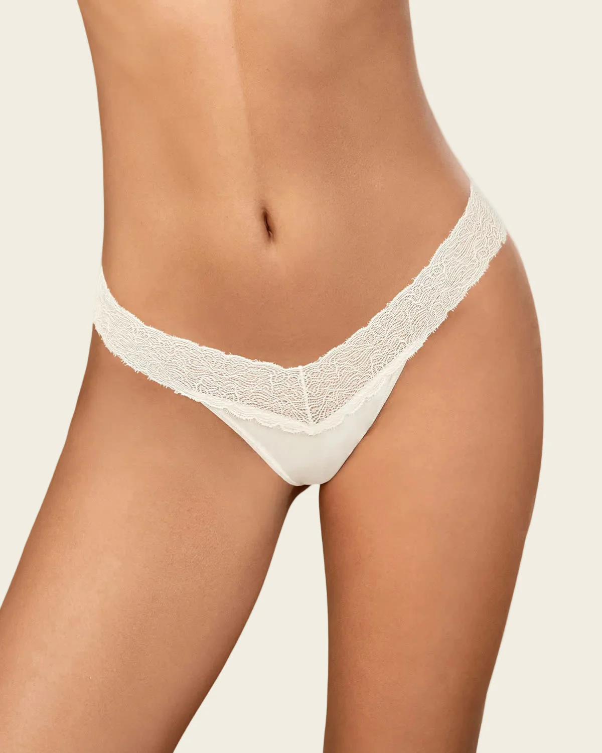 Low-Rise Lace Waistband Thong Knicker - Image 10