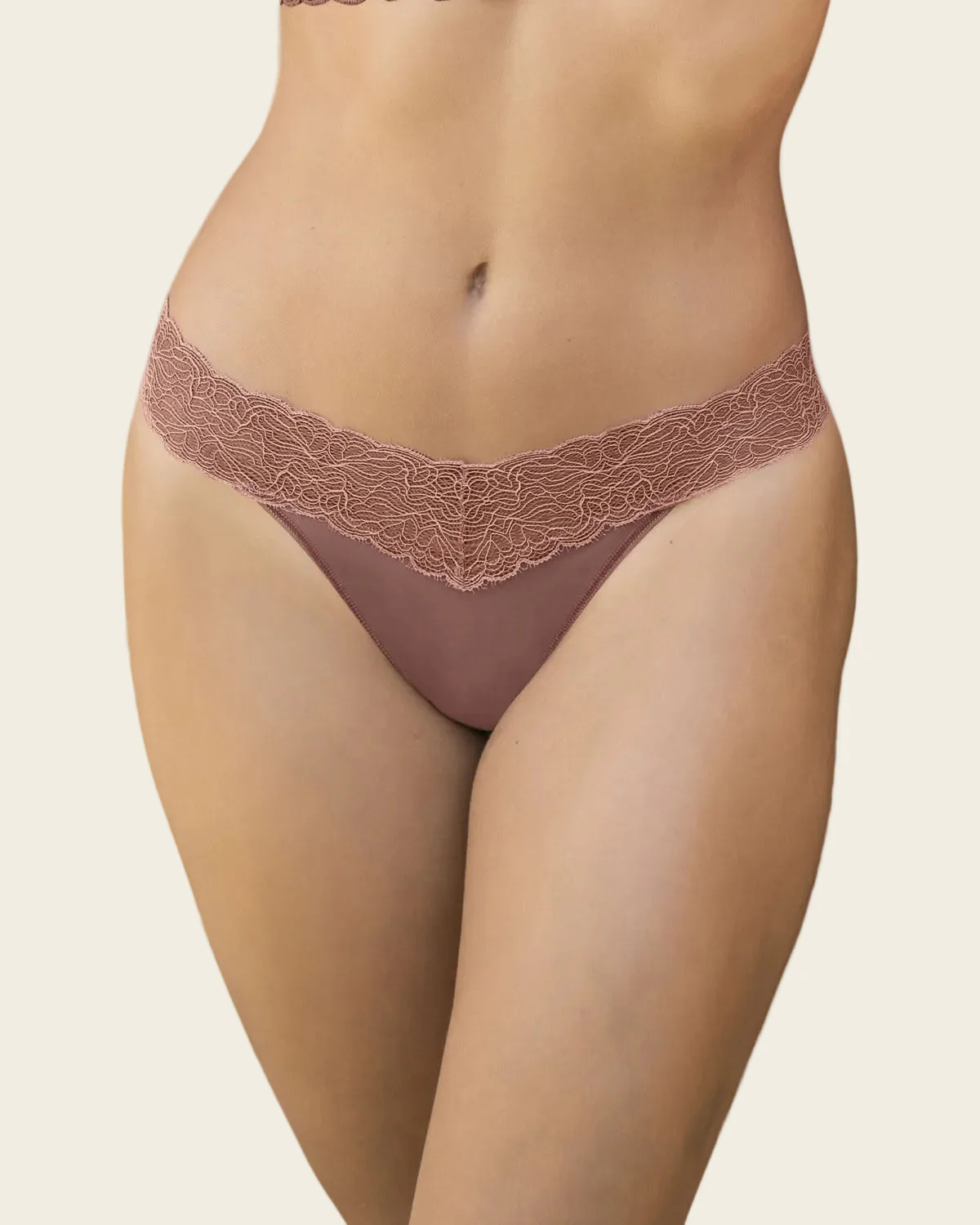 Low-Rise Lace Waistband Thong Knicker - Image 14