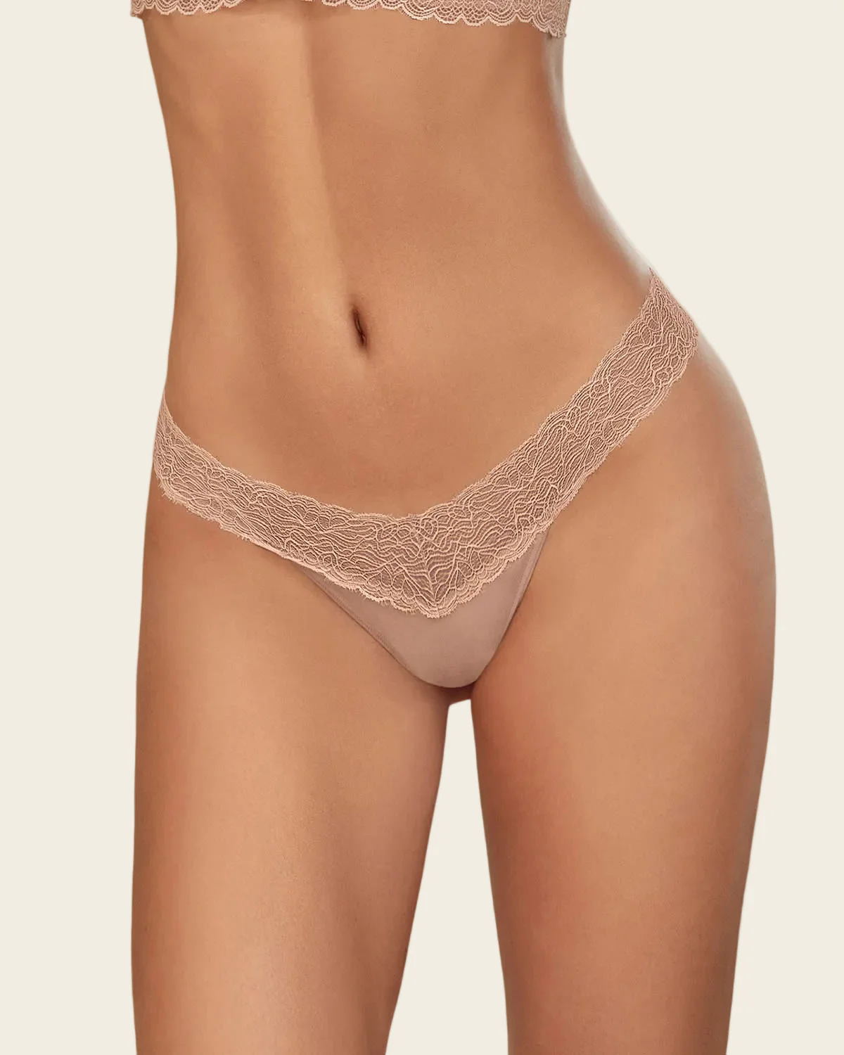 Low-Rise Lace Waistband Thong Knicker - Image 2