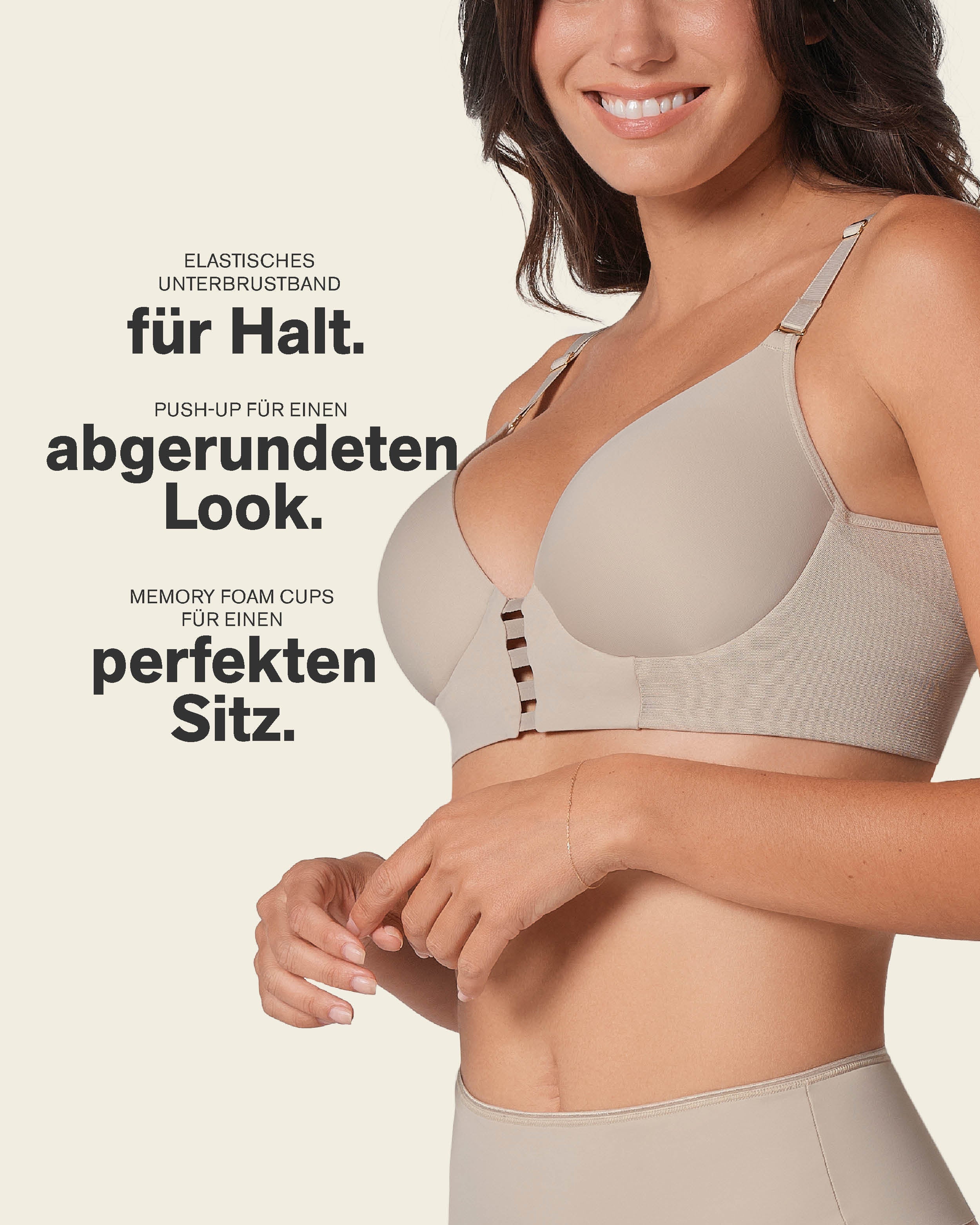 Memory Foam Push-Up Underwire Bustier Bra with Strappy Front - Image 11