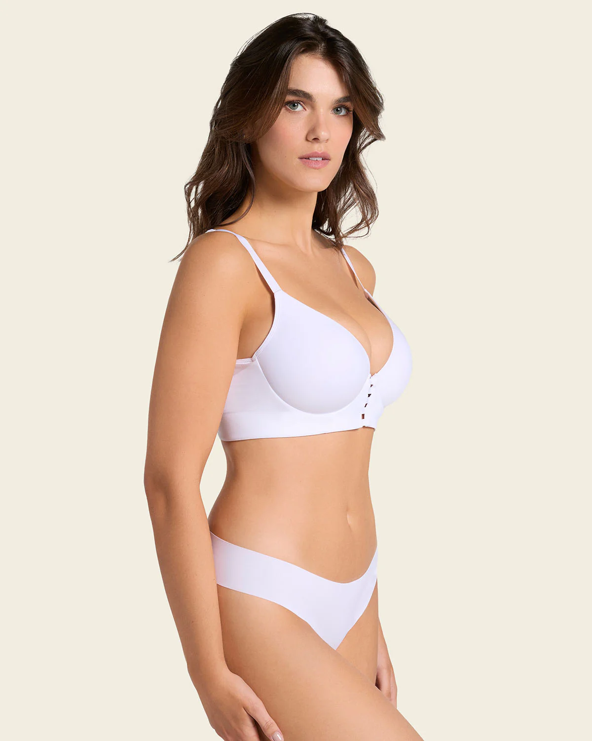 Memory Foam Push-Up Underwire Bustier Bra with Strappy Front - Image 31