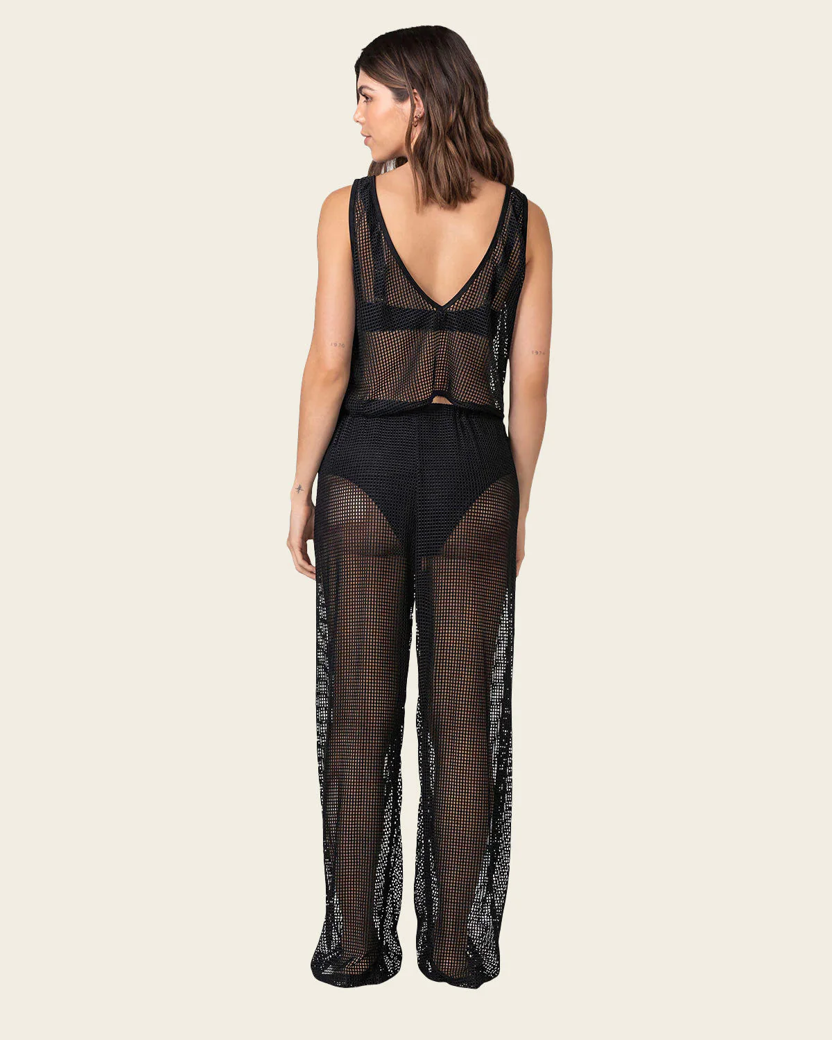 Mesh Swimwear Cover-Up Set: Tank and Pants - Image 7