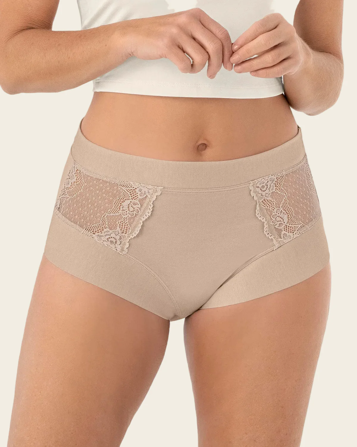Mid-Rise Full Coverage Knicker with Lace Accents