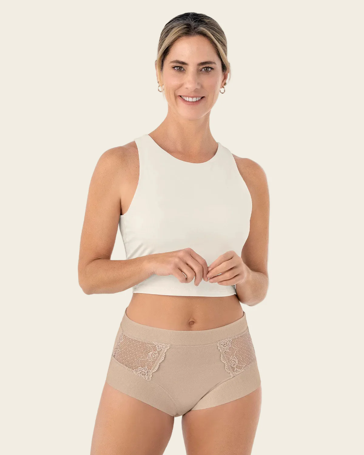 Mid-Rise Full Coverage Knicker with Lace Accents - Image 4