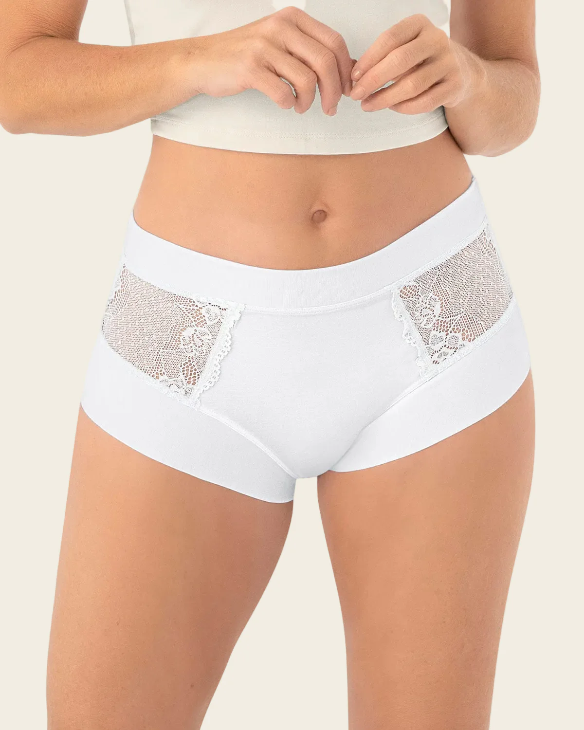 Mid-Rise Full Coverage Knicker with Lace Accents - Image 5