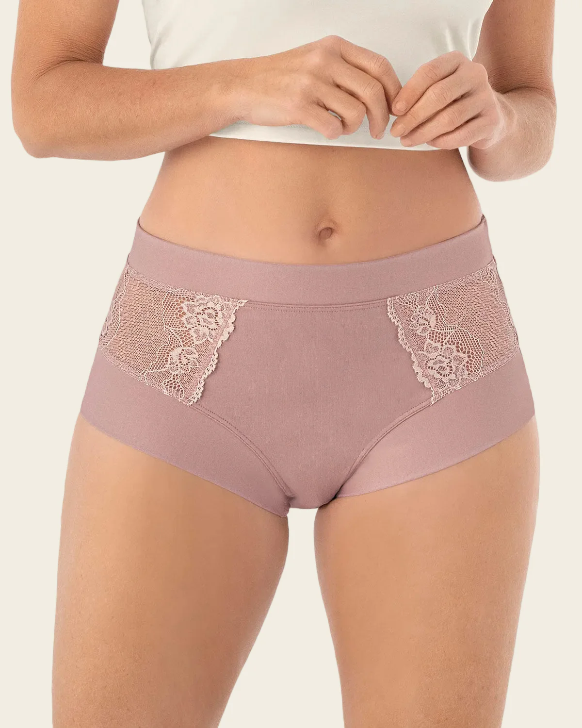 Mid-Rise Full Coverage Knicker with Lace Accents - Image 9